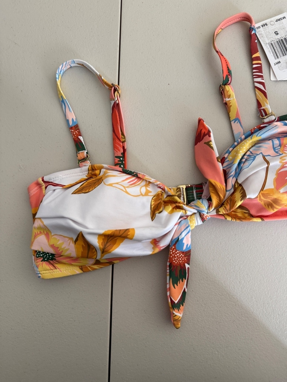 Gibson Latimer Floral Print Bikini Top Size Small